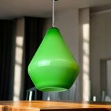 Green opaline tear drop shaped hanging lamp light