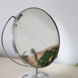 Standing mirror, porcelain base, vintage