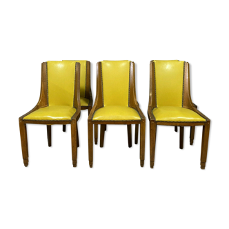 Série de 6 demi-fauteuils époque art déco en acajou vers 1920