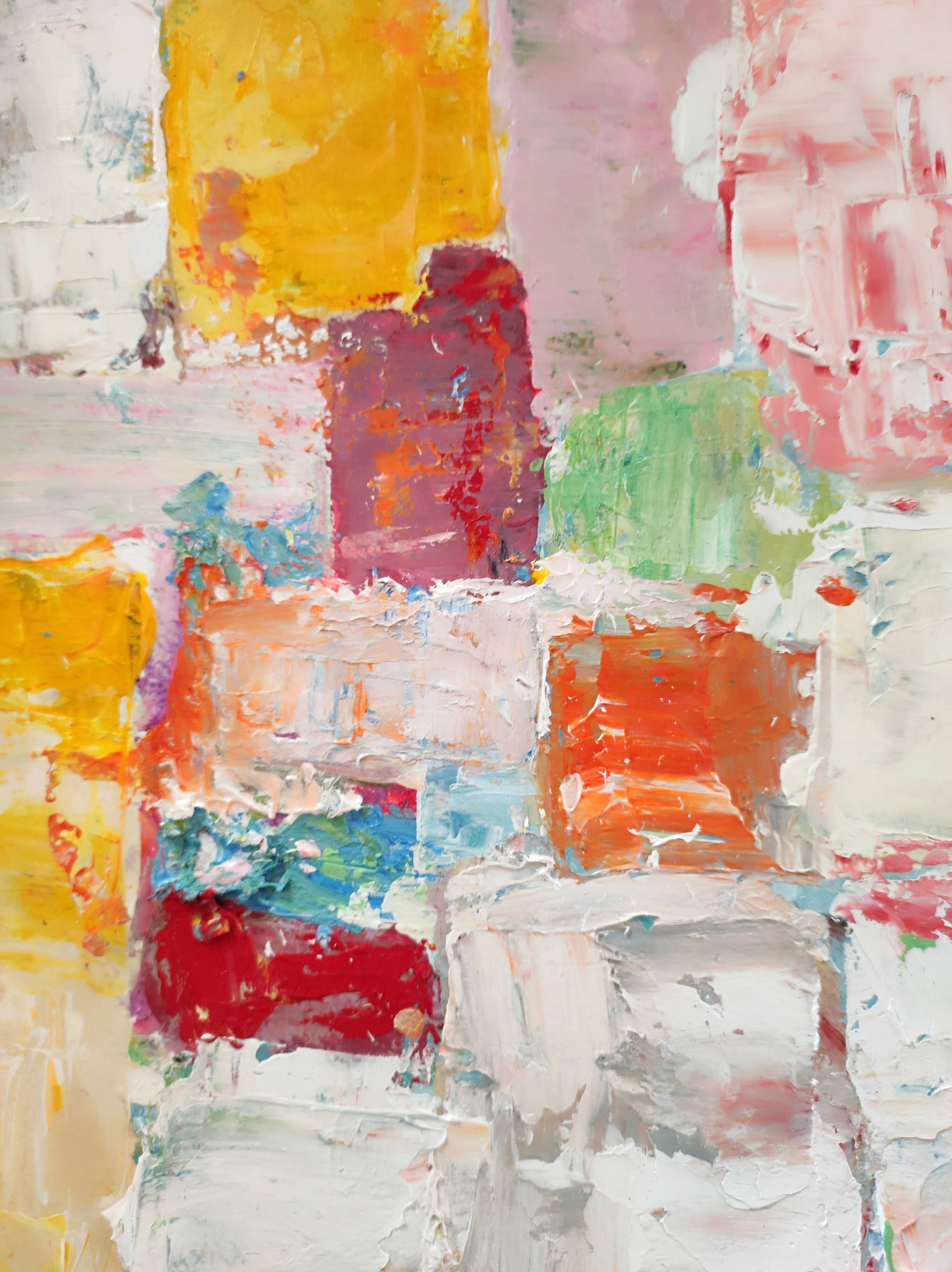 Original painting Abstract art cityscape