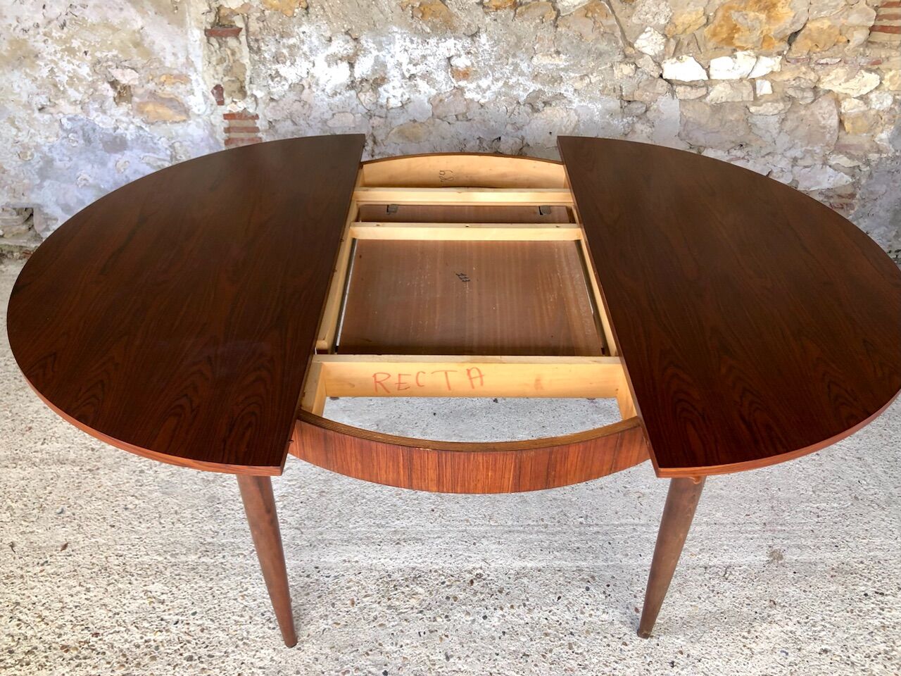 Mid-century dining table, vintage rosewood extension with butterfly extension table, 1960'