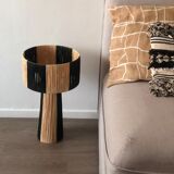 Natural and black raffia lamp 2