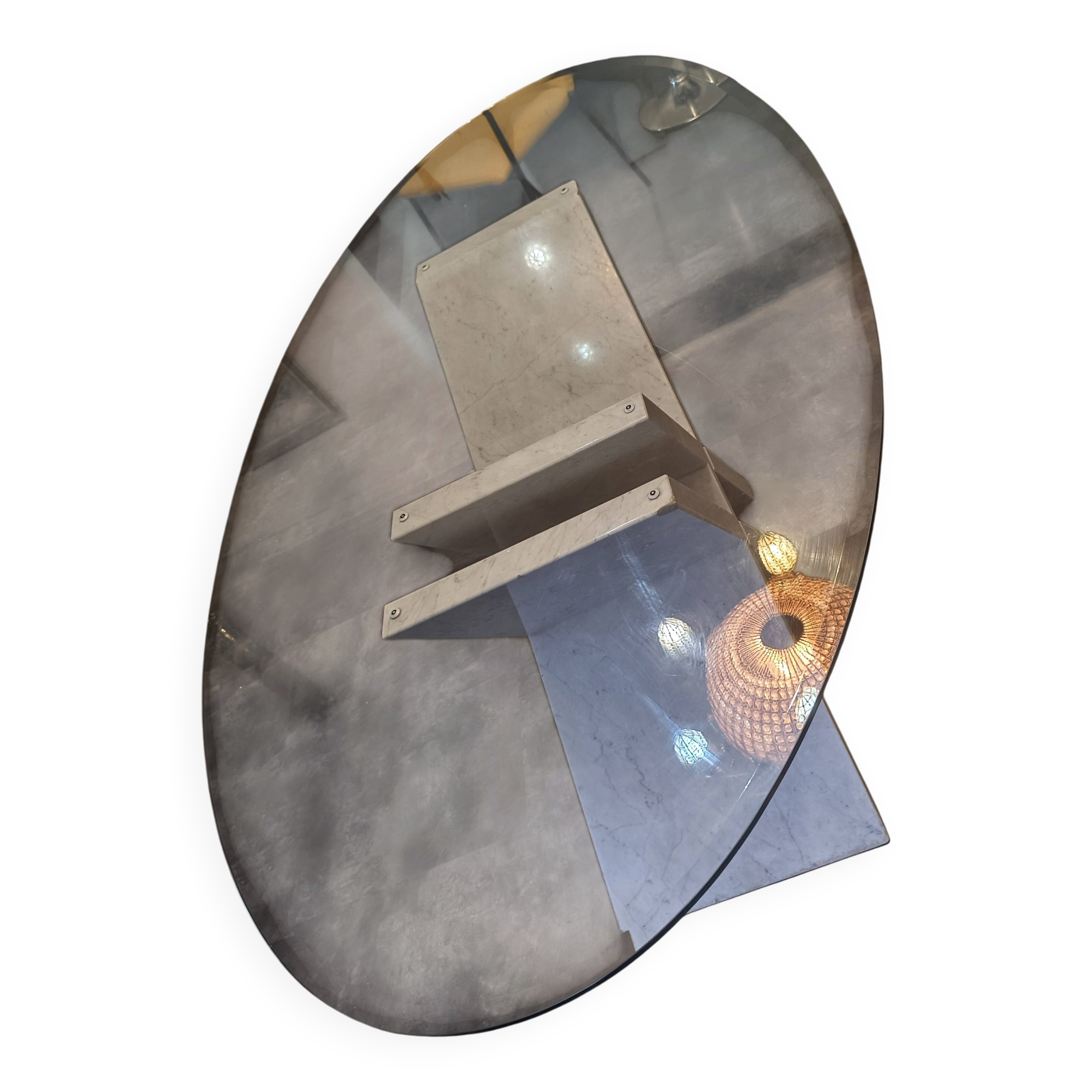 Glass and marble table