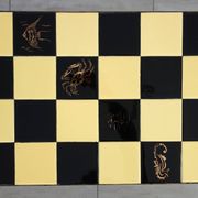 Table d'appoint en métal et céramique, années 50-60