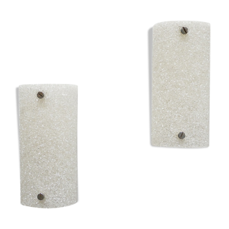 Pair of vintage perspex wall lamps
