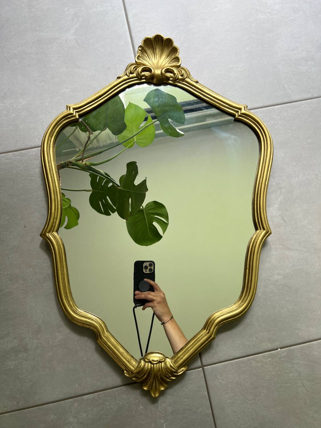Miroir coquille doré