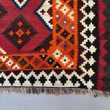 Vintage Persian Qasgai Kilim 270x163 cm Wool Kelim Rug Large Red, Black, Colorful