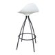 Black and white designer stool with a metal base model Onda STUA