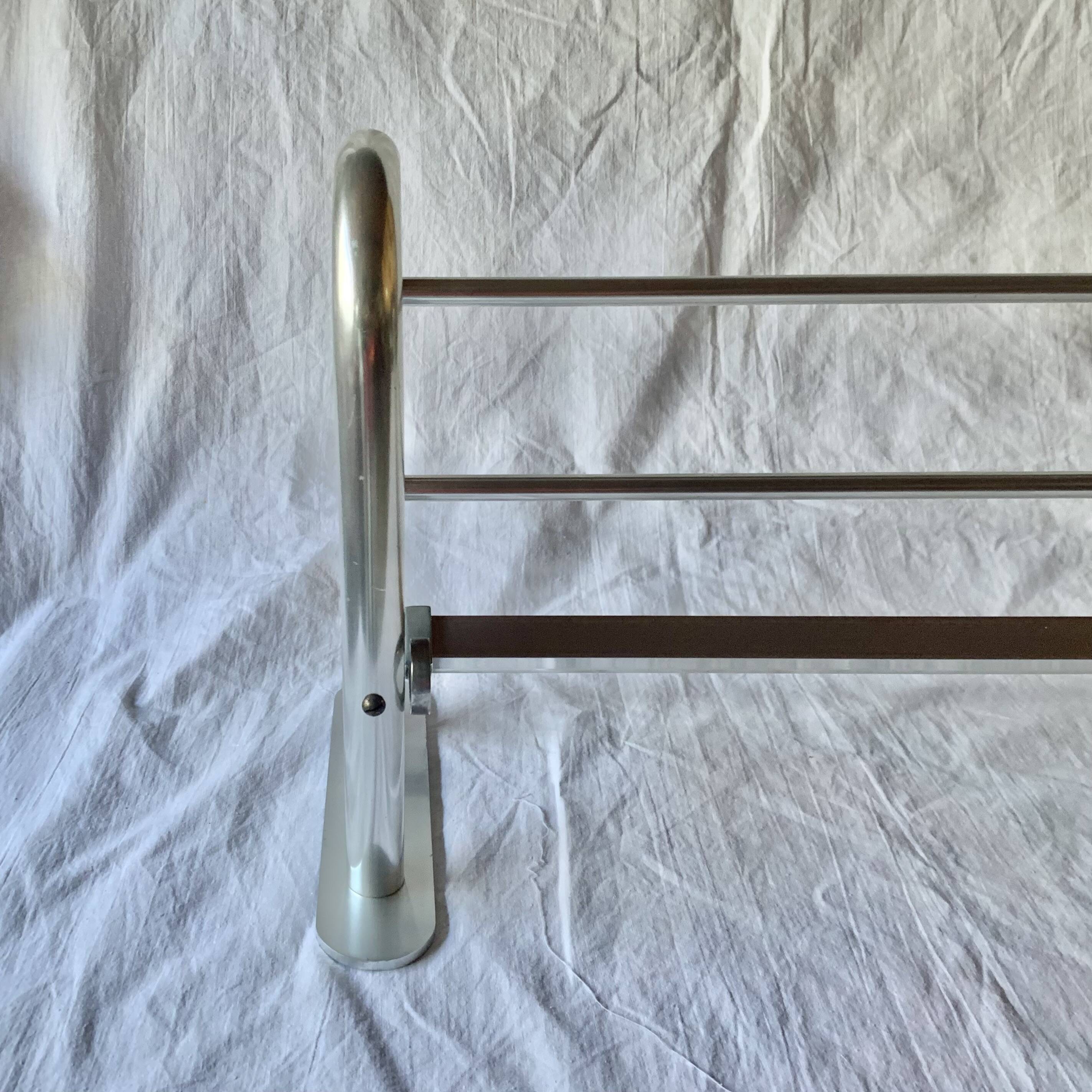 Large vintage aluminum wall coat rack