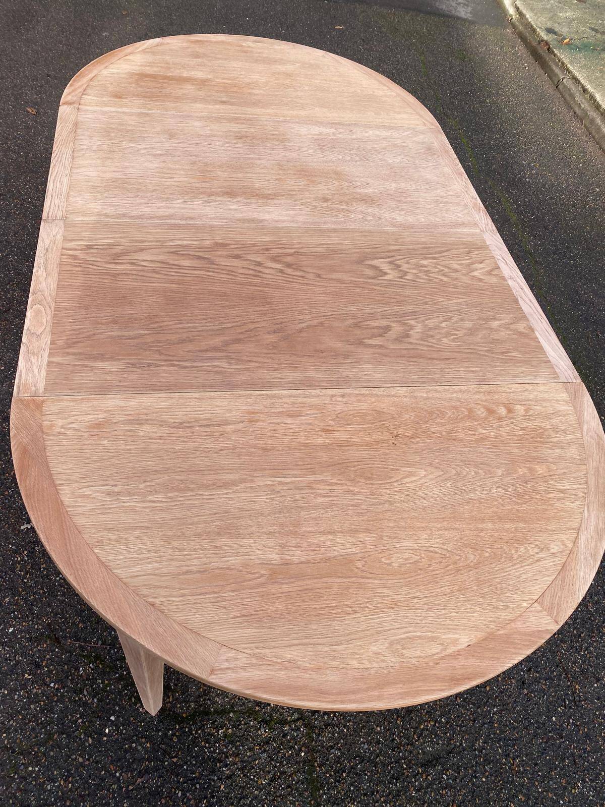 Table à manger scandinave extensible rénovée en chêne 110cm du XXème