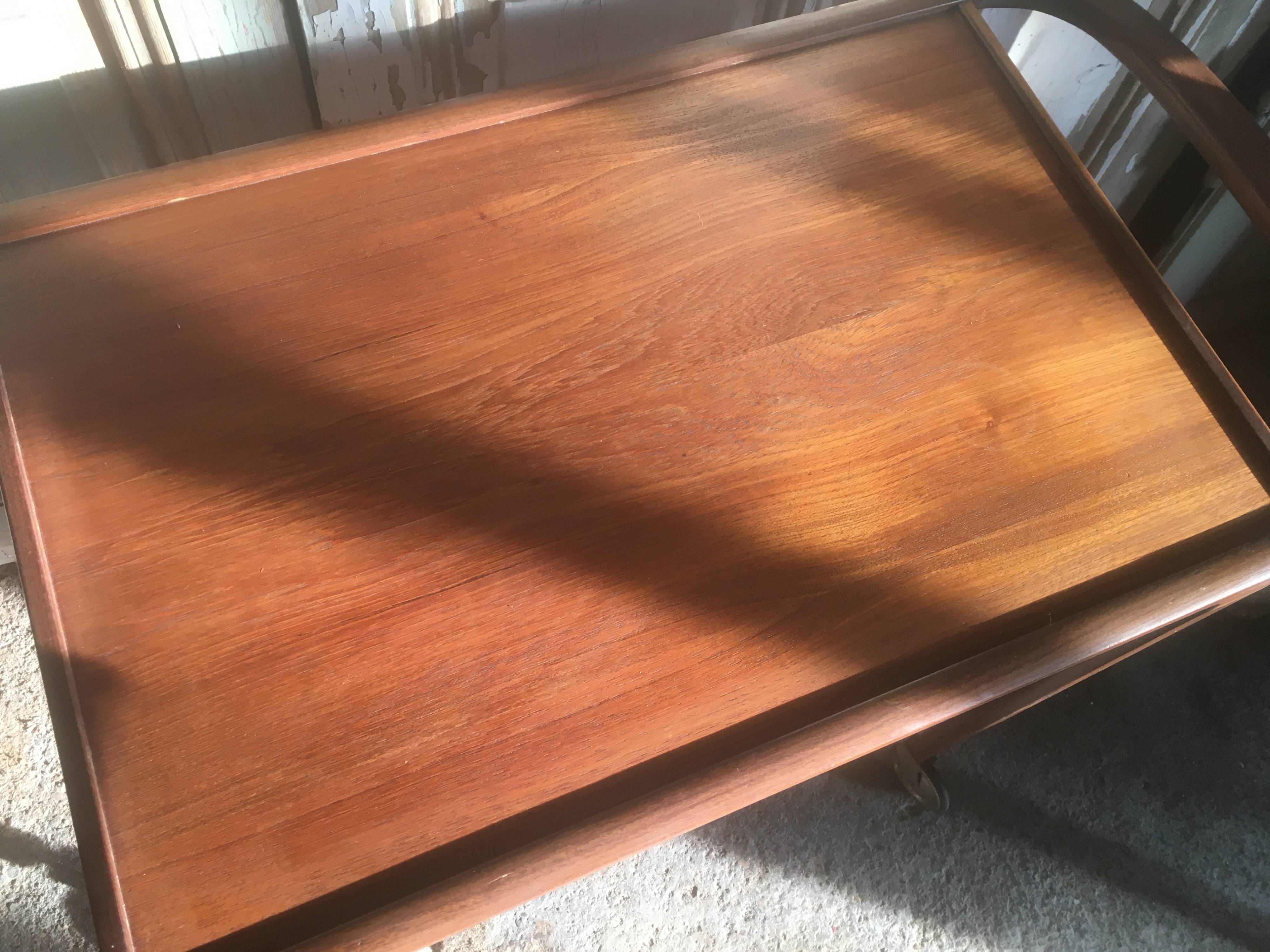 Scandinavian teak serving trolley from the 50s/60s