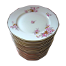 Suite de vingt-quatre assiettes de table dodécagonales en porcelaine