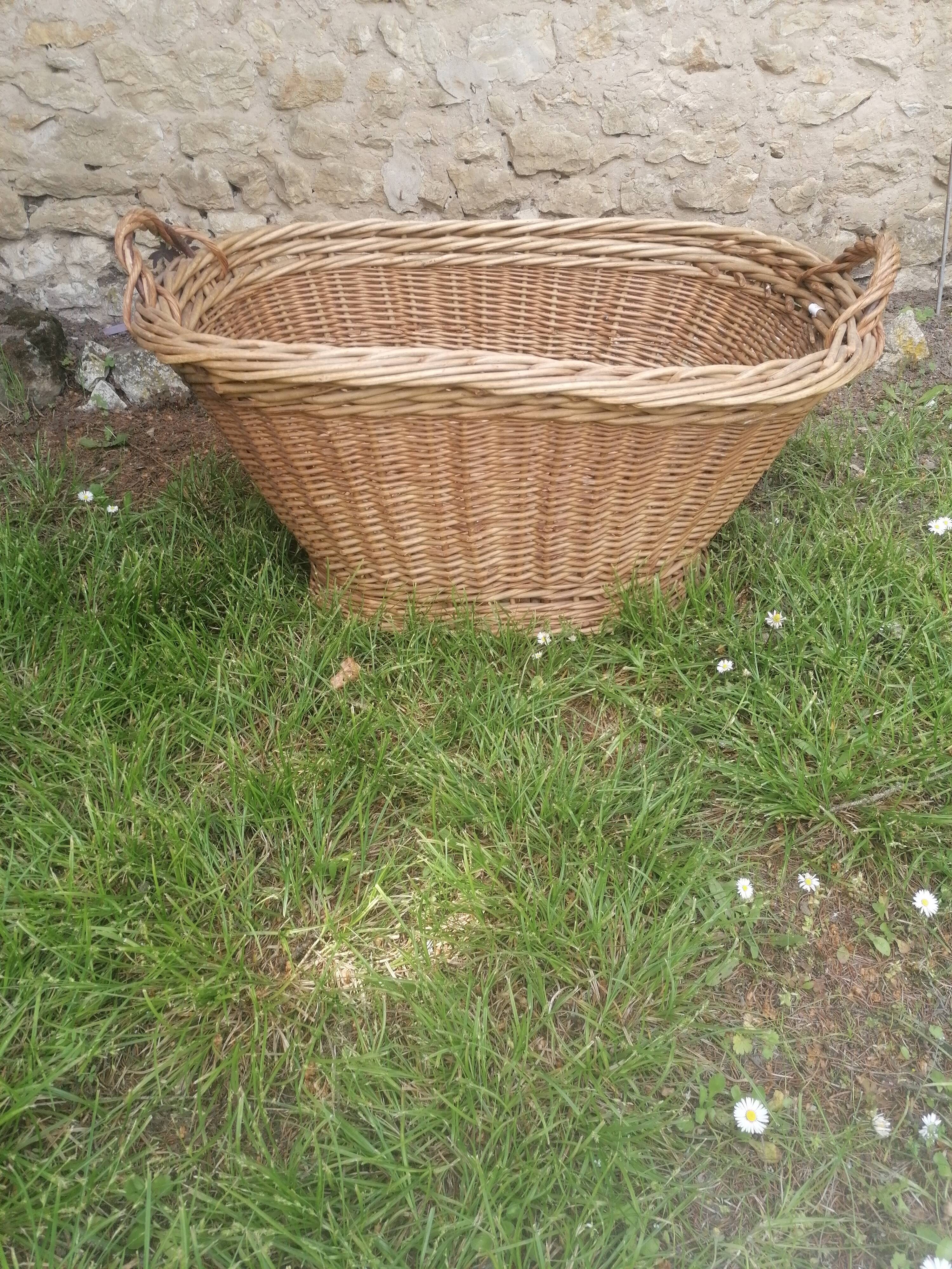 Large wicker laundry basket