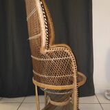 Vintage 1970s peacock chair - Philippine rattan