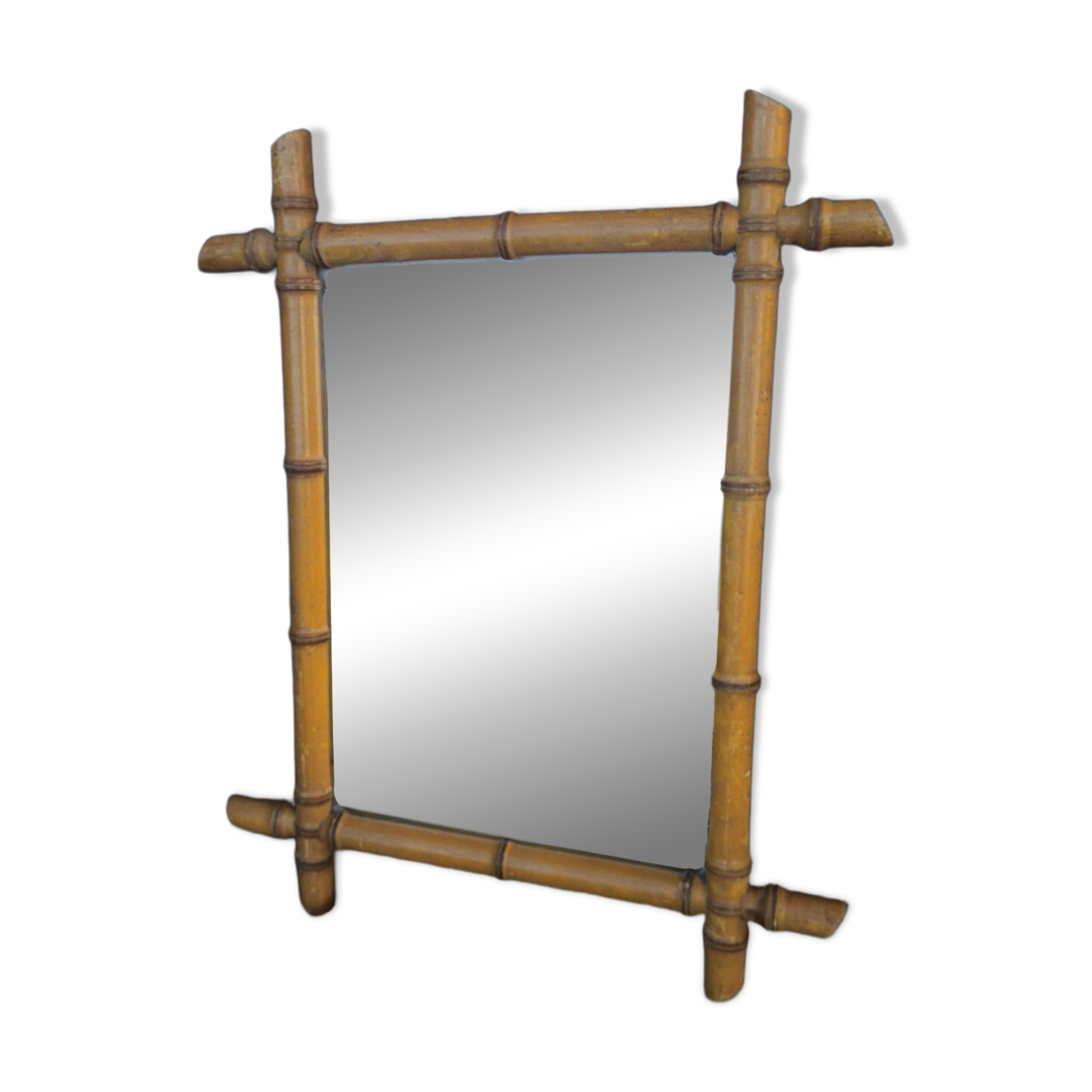 Turned wooden mirror, circa 1900