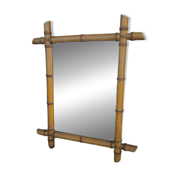 Turned wooden mirror, circa 1900