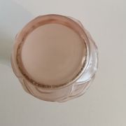 Vase boule art déco verre moulé rose