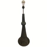 Brutalist ceramic floor lamp with bouclé shade, Dutch 1960s