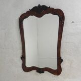 Romantic mirror with faceted glass in a walnut frame, 1942