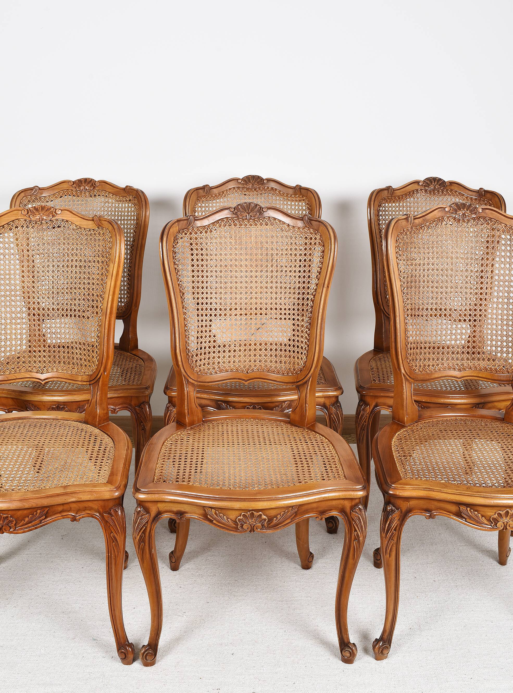 Louis xvi style cane chairs