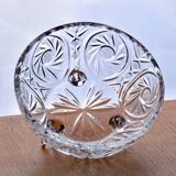Large antique Bohemian crystal candy dish