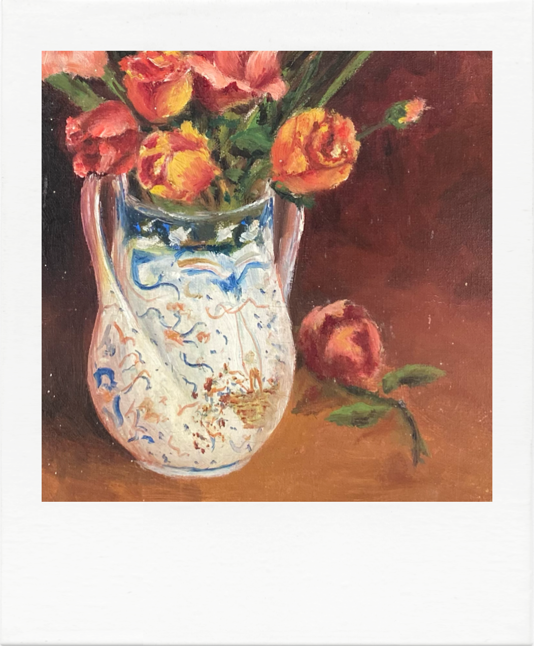 Oil on pink and glaïeuls