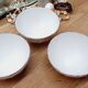 Set 3 bols faience blanc et or