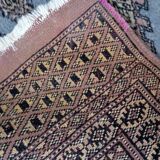 Tapis coureur vintage ouzbek Bukhara fait main en laine – 75 x 244 cm