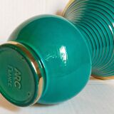 Art-deco vase in green and gold slip