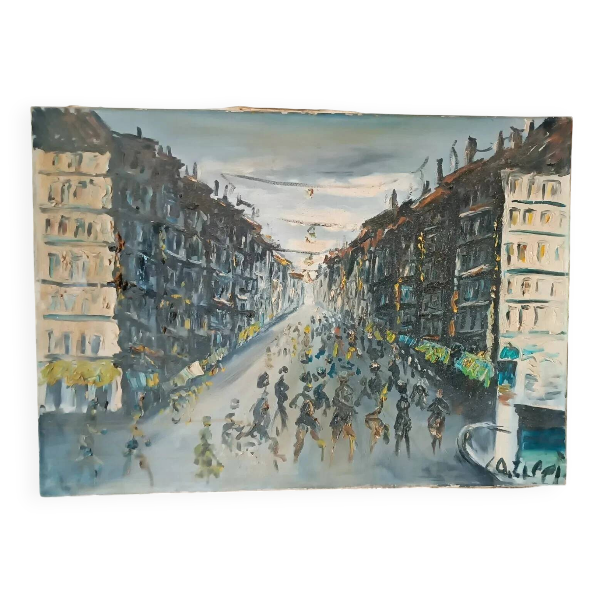 oil painting on canvas signed 1950s