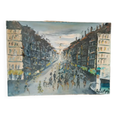 peinture à l'huile sur toile signée années 50