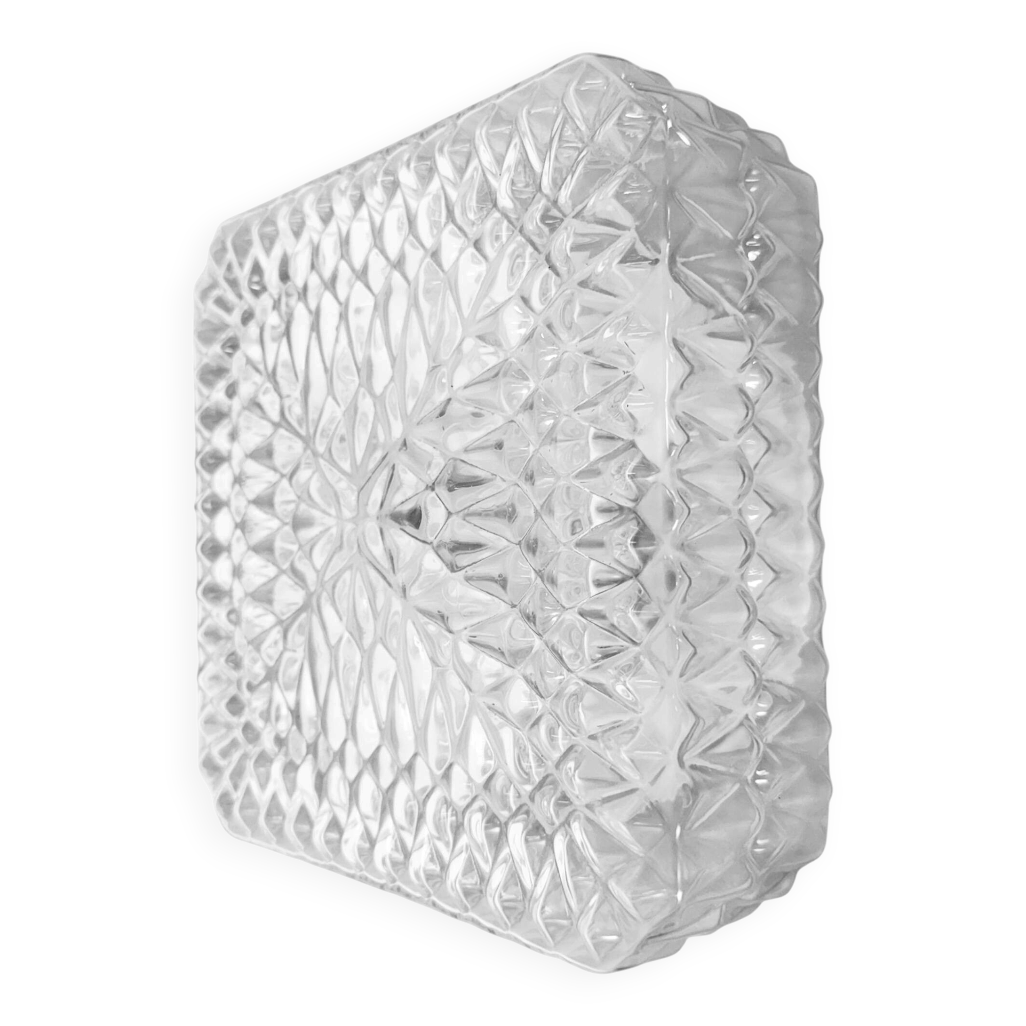 Vintage Glass Wall or Ceiling Light, 1970s