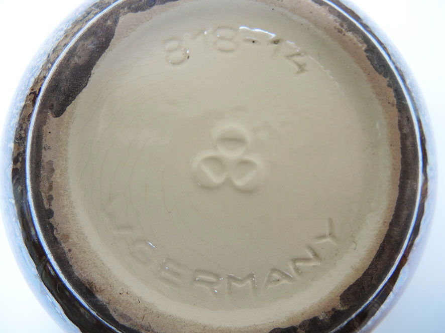 Old iridescent ceramic pot cover W. Germany