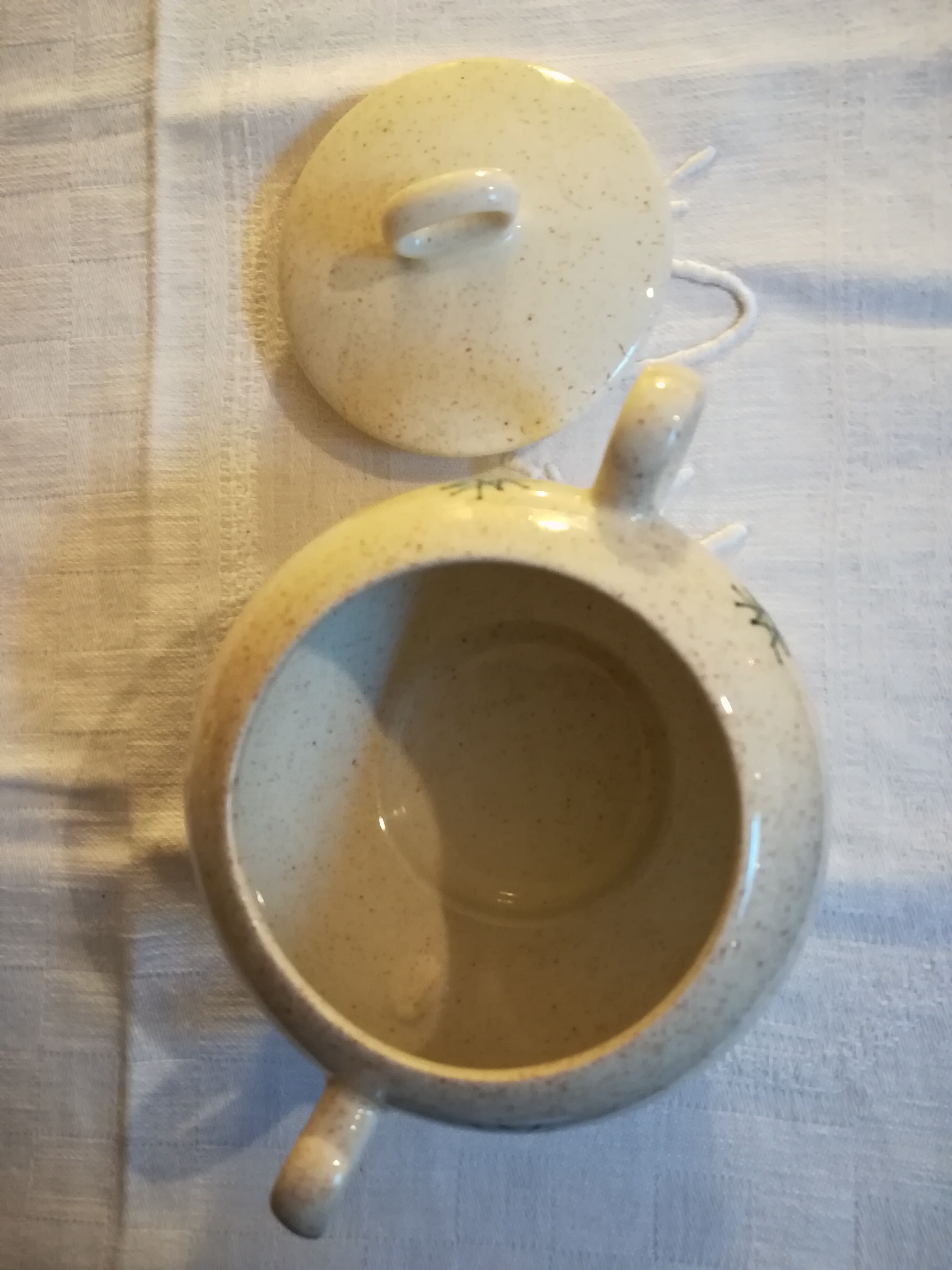 Sugar bowl and earthenware milk pot The stars - French potteries