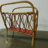 Magazine door in rattan and formica