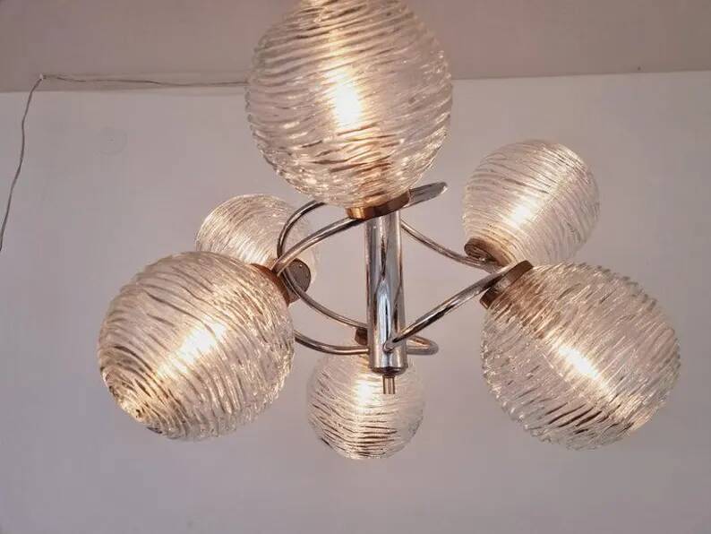 Large Midcentury Galaxy Sputnik Chandelier, Germany, 1970s