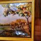 Original enamel painting, framed, signed EJ Guitard