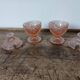 Chiseled Pink Glass Salt and Pepper Shaker Set