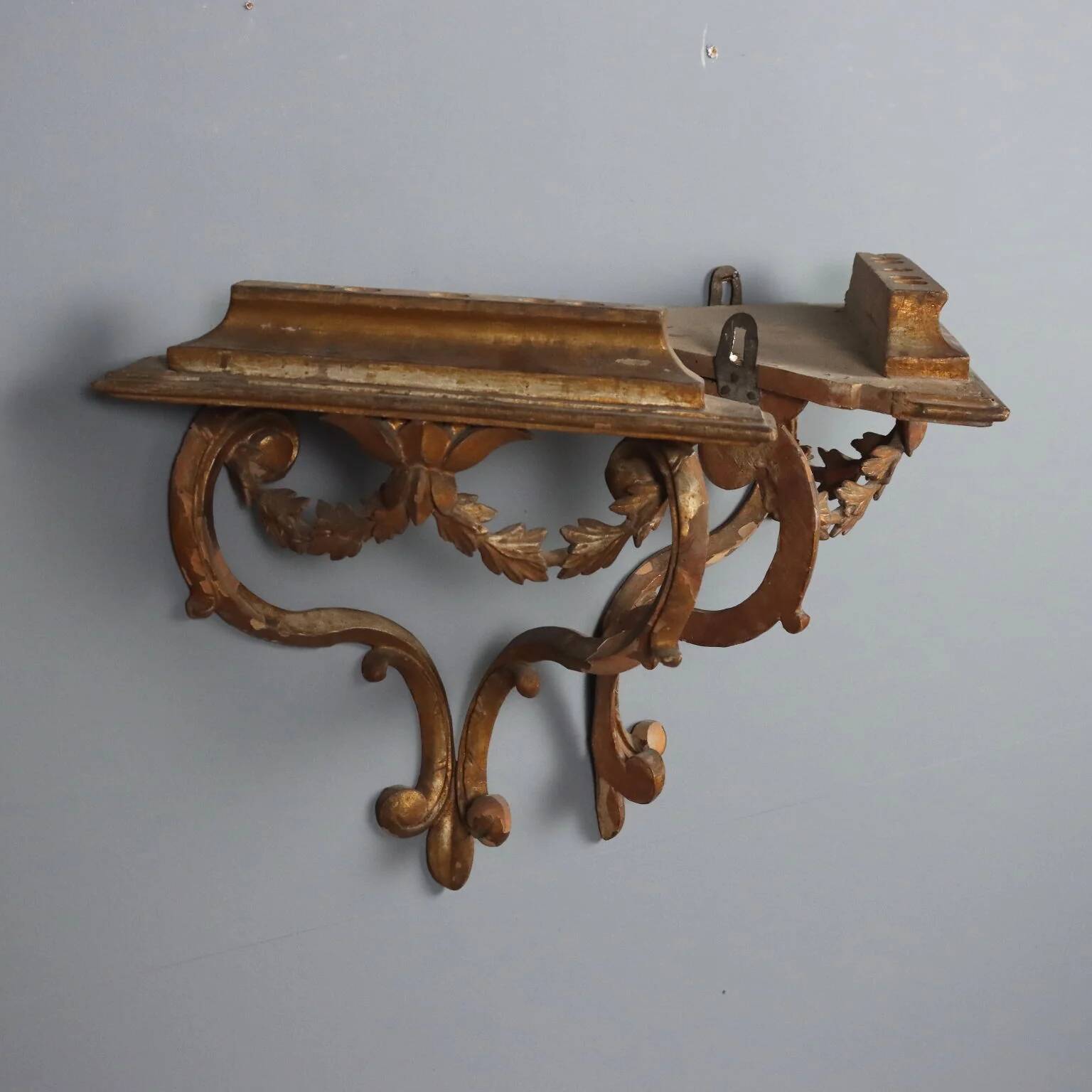 Antique gilded wooden shelves, Italy, 18th century