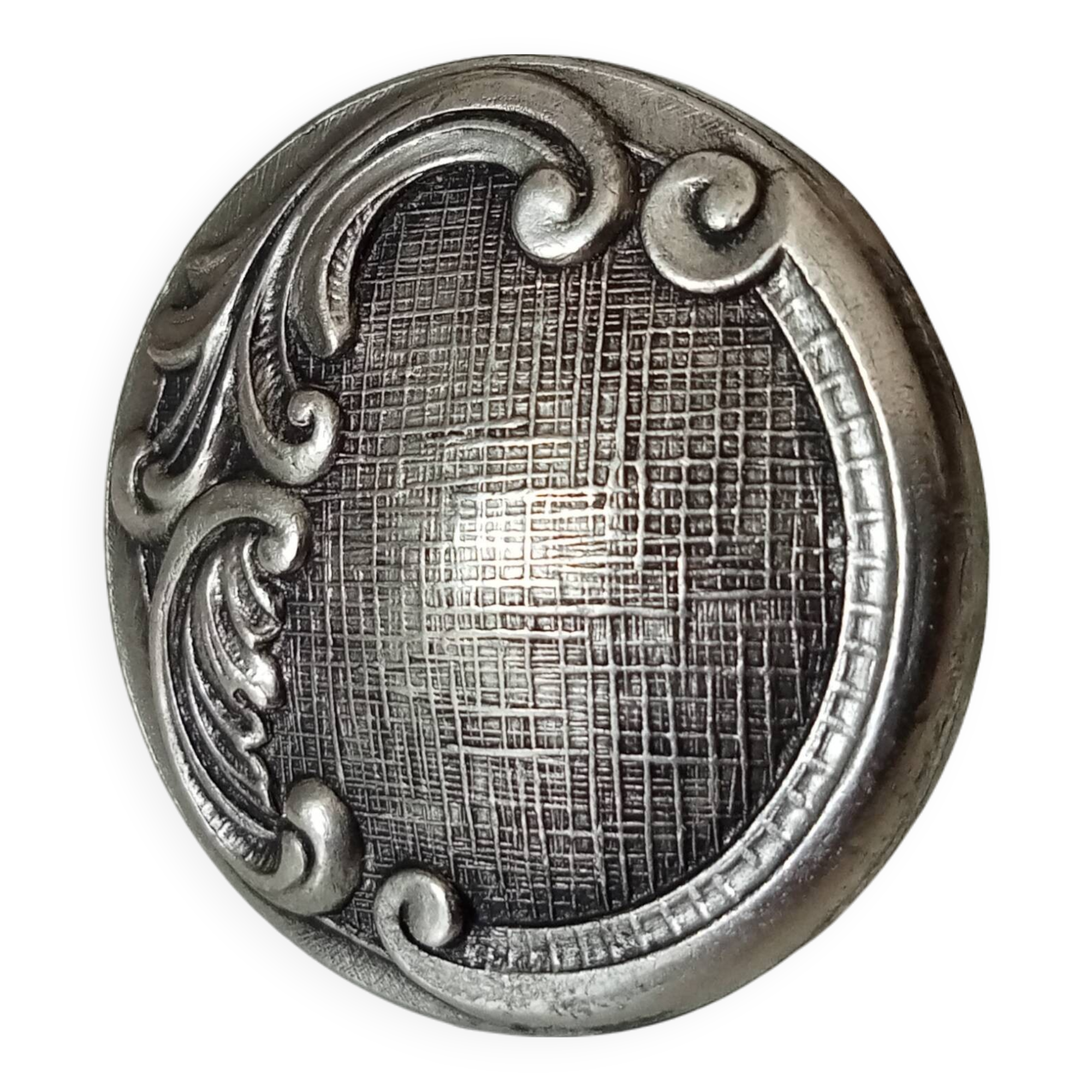 Antique furniture knob, old silver, Louis XV style