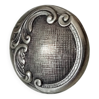 Bouton de meuble ancien vieil argent style Louis XV