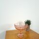 Pink glass bowl on base vintage