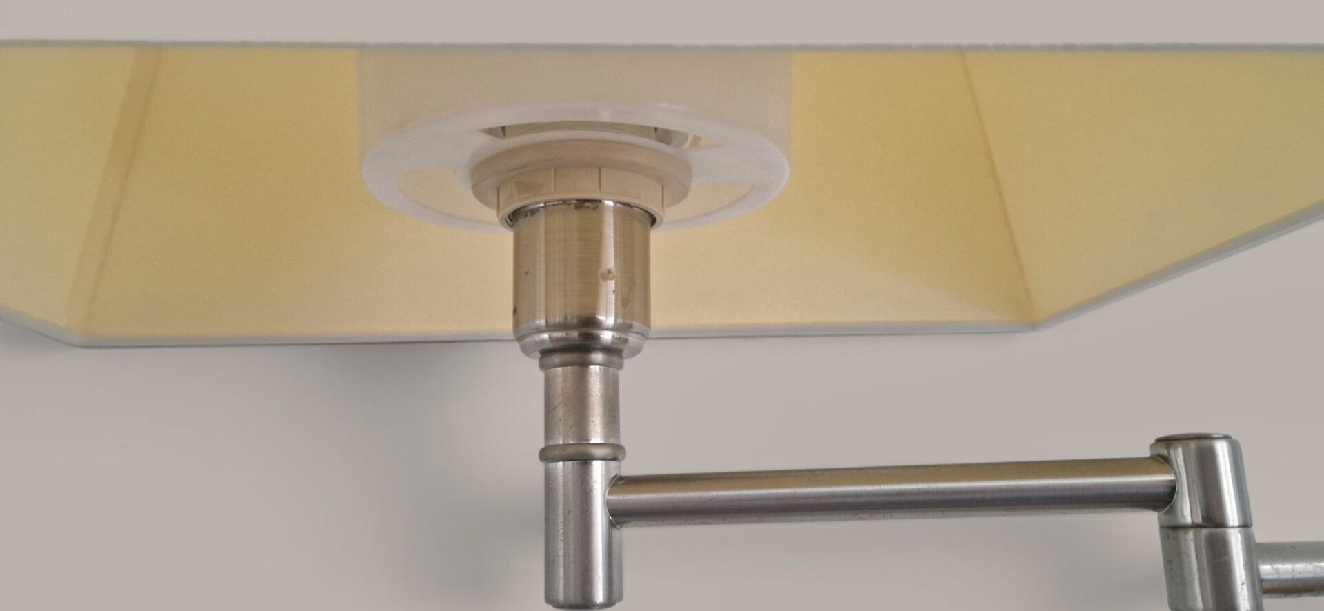 Brushed aluminium designer floor lamp - 90s modernist style