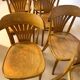 Set of 8 vintage bistro chairs in bent wood, Baumann / Tho style.