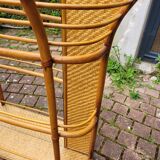 Rattan shelf with mirror