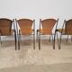 Vintage wicker and black steel chair