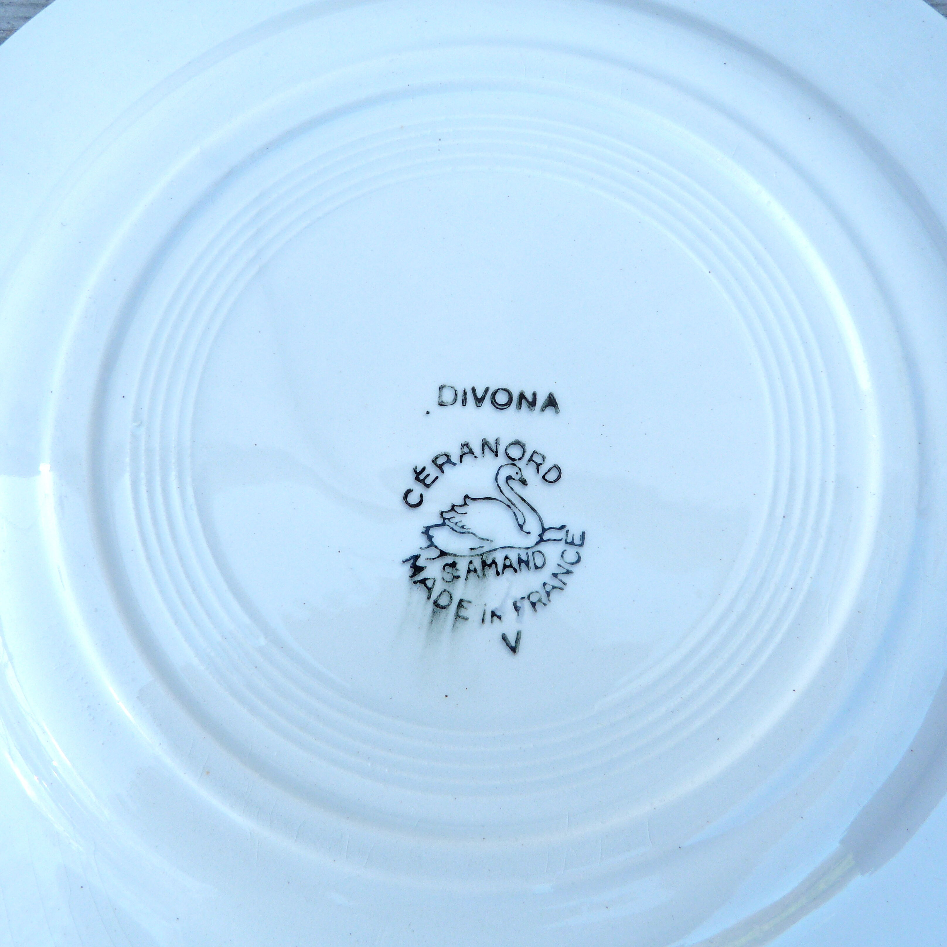 Lot of 4 plates flat St Amand décor foral