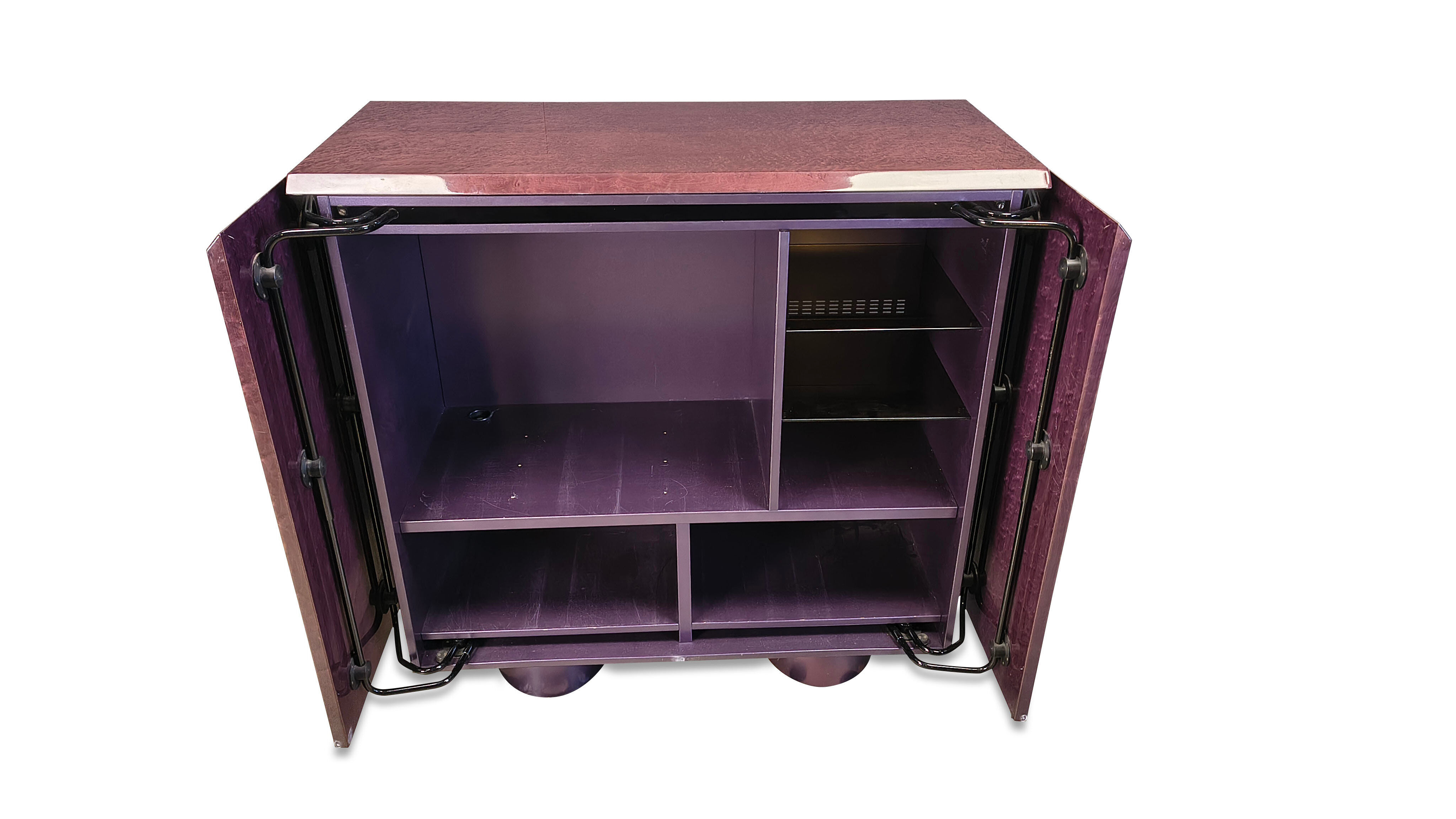 Burl bar cabinet by Giovanni Offredi for Saporiti, 1970s