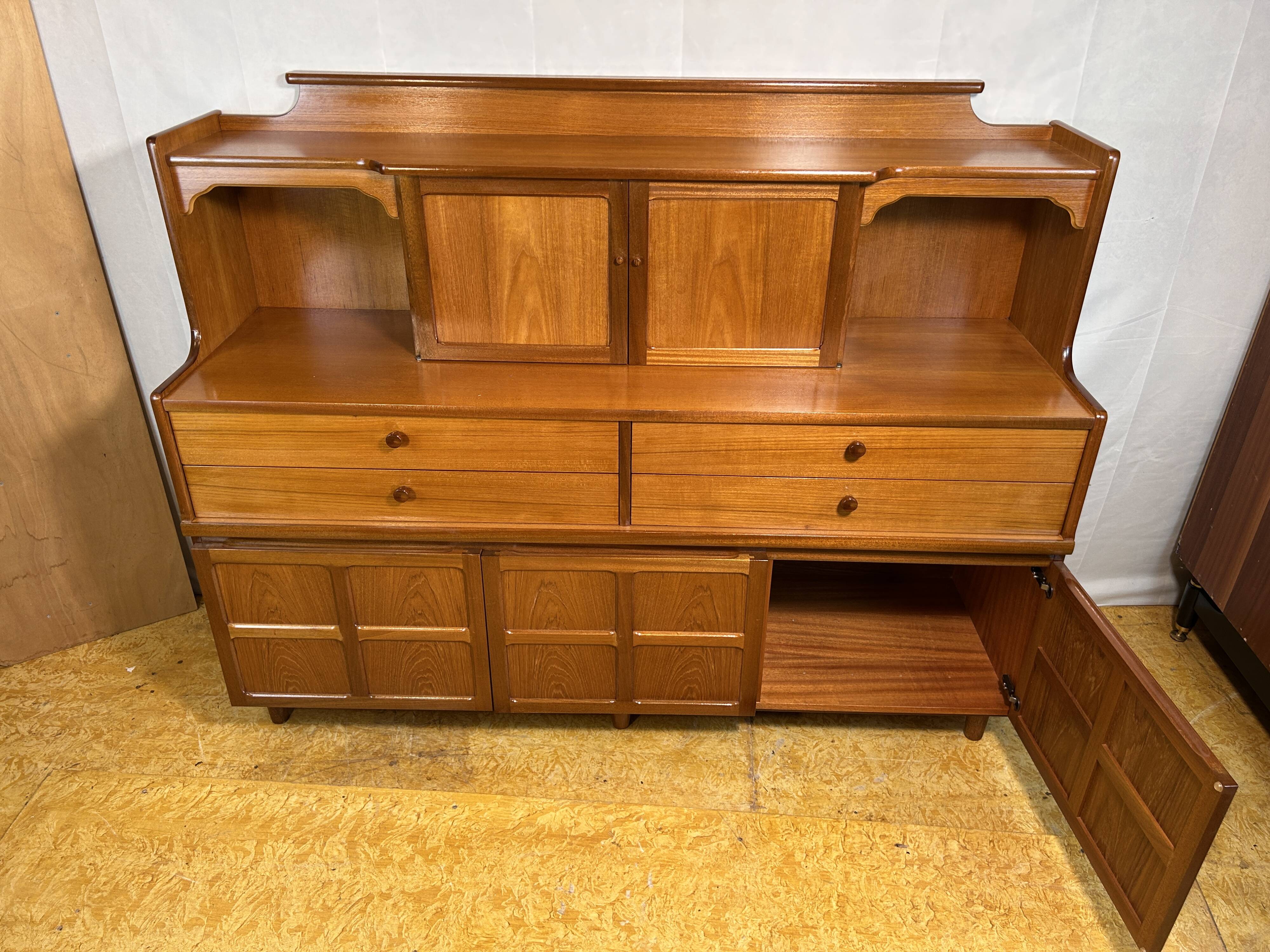 Mid-Century Retro Vintage Teak Highboard by Nathan 1960–1970  Exceptionally
