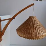 Adjustable wooden wall lamp 1960s by Pokrok Žilina, Czechoslovakia.